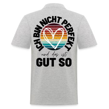 Sprücheshirts Motivationssprüche Motivationsspruch - Männer Poloshirt - Grau meliert - Hinten - Kai (181cm)