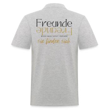 Beste Freunde FREUND Kumpel Kumpels - Männer Poloshirt - Grau meliert - Hinten - Kai (181cm)