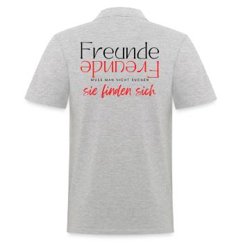 Beste Freunde FREUND Kumpel Kumpels - Männer Poloshirt - Grau meliert - Hinten - Kai (181cm)