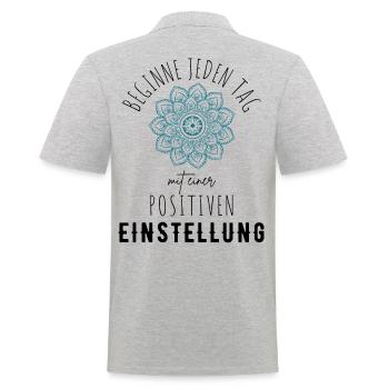 ATTITUDE POSITIVE ÉTAT D’ Motivation - Polo Homme - gris chiné - Dos - Kai (181cm)