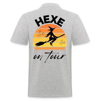 HEXE on tour HEXEN hexen - Männer Poloshirt - Grau meliert - Hinten - Kai (181cm)