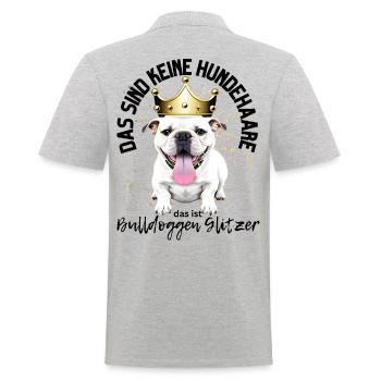 Bulldogge Bulldog Bulldoggen Mama Papa - Männer Poloshirt - Grau meliert - Hinten - Kai (181cm)