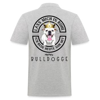 Bulldogge Bulldog Bulldoggen - Männer Poloshirt - Grau meliert - Hinten - Kai (181cm)