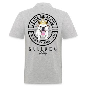 Bulldogge Bulldog Bulldoggen - Männer Poloshirt - Grau meliert - Hinten - Kai (181cm)