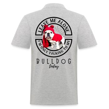 Bulldogge Bulldog Bulldoggen - Männer Poloshirt - Grau meliert - Hinten - Kai (181cm)