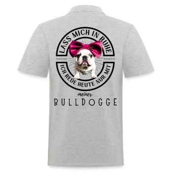 Bulldogge Bulldog Bulldoggen - Männer Poloshirt - Grau meliert - Hinten - Kai (181cm)
