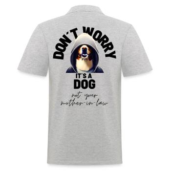 NE VOUS INQUIÉTEZ PAS... Chien Chiens Amour Chien - Polo Homme - gris chiné - Dos - Kai (181cm)