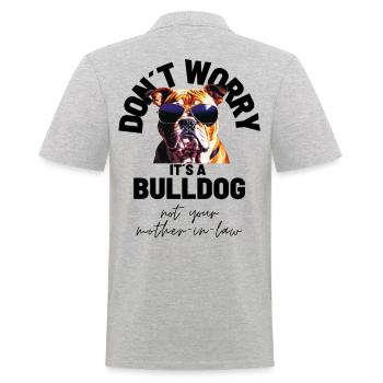 NE VOUS INQUIÉTEZ PAS... Bulldog Bulldog Bulldogs - Polo Homme - gris chiné - Dos - Kai (181cm)