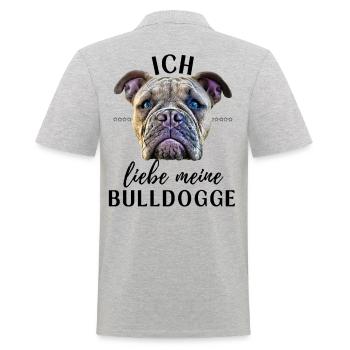 ICH LIEBE MEINE Bulldogge Bulldog Bulldoggen - Männer Poloshirt - Grau meliert - Hinten - Kai (181cm)