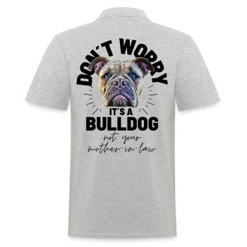 NE VOUS INQUIÉTEZ PAS... Bulldog Bulldog Bulldogs - Polo Homme - gris chiné - Dos - Kai (181cm)