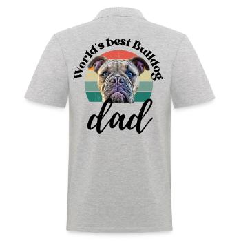 LE MEILLEUR PAPA BOULEDOGUE DU MONDE ... Chien Chien Bulldog - Polo Homme - gris chiné - Dos - Kai (181cm)