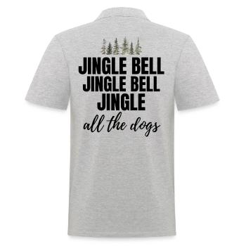 Dog Dogs Christmas - Funny Christmas Saying - Men's Polo Shirt - heather grey - Back - Kai (181cm)