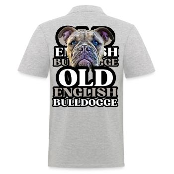 OLD ENGLISH BULLDOG Chien Chiens Bouledogue - Polo Homme - gris chiné - Dos - Kai (181cm)