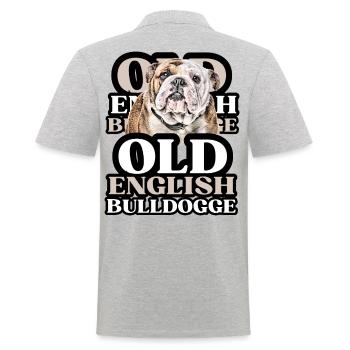 OLD ENGLISH BULLDOG Chien Chiens Bouledogue - Polo Homme - gris chiné - Dos - Kai (181cm)