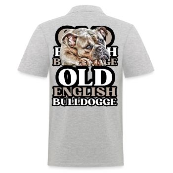OLD ENGLISH BULLDOG Chien Chiens Bouledogue - Polo Homme - gris chiné - Dos - Kai (181cm)