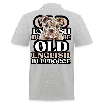 OLD ENGLISH BULLDOG Chien Chiens Bouledogue - Polo Homme - gris chiné - Dos - Kai (181cm)