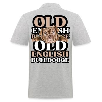 OLD ENGLISH BULLDOG Chien Chiens Bouledogue - Polo Homme - gris chiné - Dos - Kai (181cm)