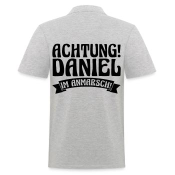 First name Daniel - Men's Polo Shirt - heather grey - Back - Kai (181cm)