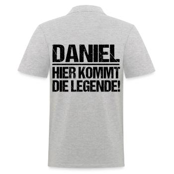 First name Daniel - Men's Polo Shirt - heather grey - Back - Kai (181cm)