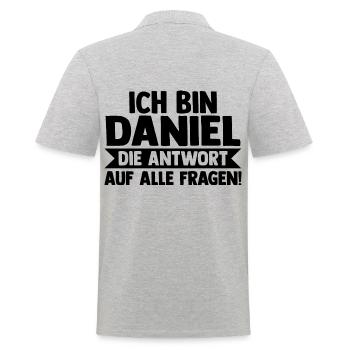 First name Daniel - Men's Polo Shirt - heather grey - Back - Kai (181cm)