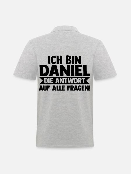 Prénom Daniel - Polo Homme - gris chiné