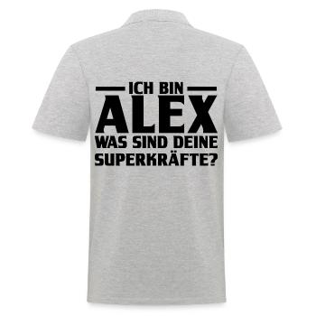 Alexander Alexandra Alexa Alex - Polo Homme - gris chiné - Dos - Kai (181cm)