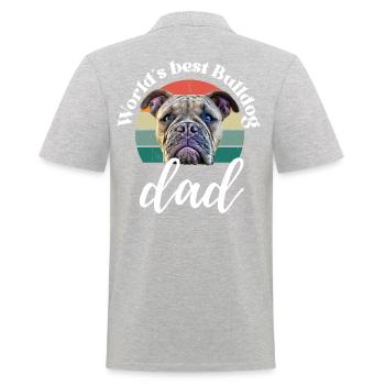 LE MEILLEUR PAPA BOULEDOGUE DU MONDE ... Chien Chien Bulldog - Polo Homme - gris chiné - Dos - Kai (181cm)