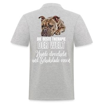 Bouledogue Vieux Bouledogue Anglais Chien Chiens - Polo Homme - gris chiné - Dos - Kai (181cm)