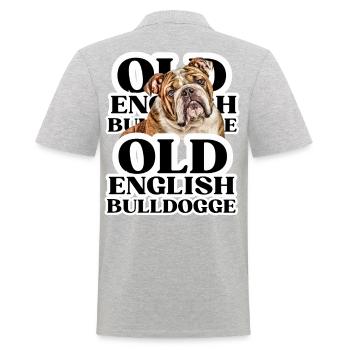 OLD ENGLISH BULLDOG Chien Chiens Bouledogue - Polo Homme - gris chiné - Dos - Kai (181cm)