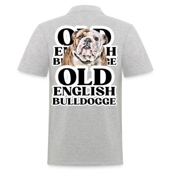OLD ENGLISH BULLDOG Chien Chiens Bouledogue - Polo Homme - gris chiné - Dos - Kai (181cm)