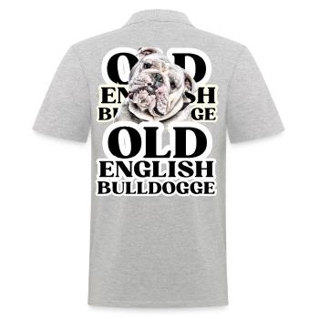 OLD ENGLISH BULLDOG Chien Chiens Bouledogue - Polo Homme - gris chiné - Dos - Kai (181cm)