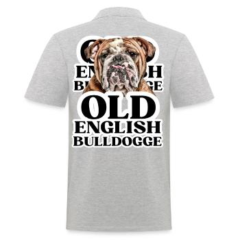 OLD ENGLISH BULLDOG Chien Chiens Bouledogue - Polo Homme - gris chiné - Dos - Kai (181cm)