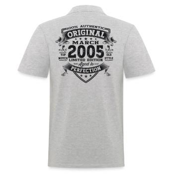 18ème anniversaire homme Original mars millésime 2005 - Polo Homme - gris chiné - Dos - Kai (181cm)