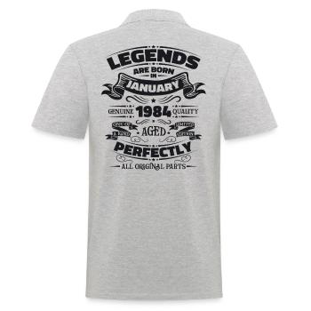 40th birthday Legendary since January Born in 1984 - Men's Polo Shirt - heather grey - Back - Kai (181cm)