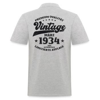 90ème Anniversaire Homme Mars Vintage 1934 - Polo Homme - gris chiné - Dos - Kai (181cm)