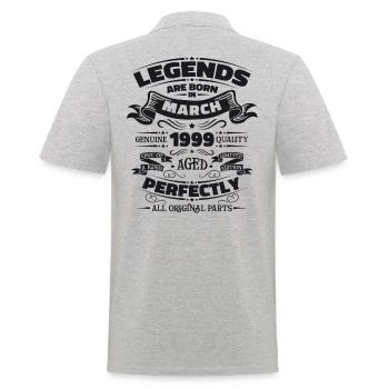 25th Birthday Legendary Since March Born in 1999 - Men's Polo Shirt - heather grey - Back - Kai (181cm)