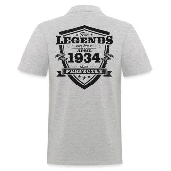 90e anniversaire homme légende avril Vintage 1934 - Polo Homme - gris chiné - Dos - Kai (181cm)