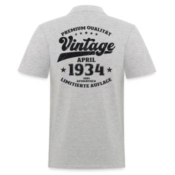 90e anniversaire mari avril Vintage 1934 Vintage - Polo Homme - gris chiné - Dos - Kai (181cm)