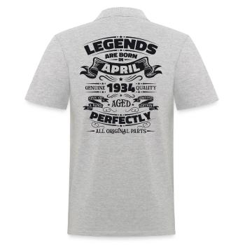 90e anniversaire homme légende avril Vintage 1934 - Polo Homme - gris chiné - Dos - Kai (181cm)