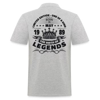 Birthday 1989 May 1989 Vintage 1989 Legend 89 - Men's Polo Shirt - heather grey - Back - Kai (181cm)
