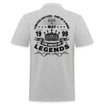 Anniversaire 1999 Mai 1999 Millésime 1999 Légende 99 - Polo Homme - gris chiné - Dos - Kai (181cm)