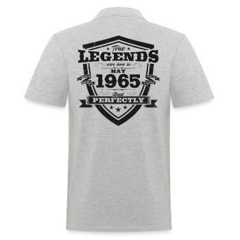 Légende Mai 1965 Millésime 1965 Anniversaire 1965 - Polo Homme - gris chiné - Dos - Kai (181cm)