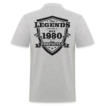 Légende Mai 1980 Millésime 1980 Anniversaire 1980 - Polo Homme - gris chiné - Dos - Kai (181cm)