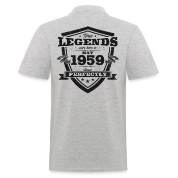 Légende Mai 1959 Millésime 1959 Anniversaire 1959 - Polo Homme - gris chiné - Dos - Kai (181cm)