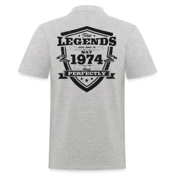 Légende Mai 1974 Millésime 1974 Anniversaire 1974 - Polo Homme - gris chiné - Dos - Kai (181cm)