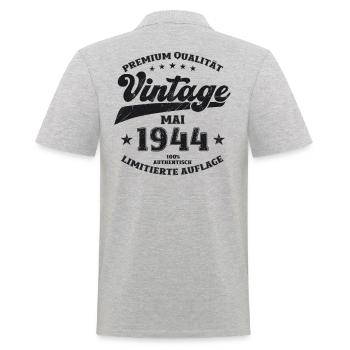 Millésime Mai 1944 Cru 1944 Anniversaire 1944 - Polo Homme - gris chiné - Dos - Kai (181cm)
