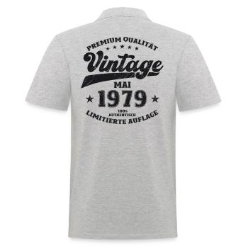 Millésime Mai 1979 Cru 1979 Anniversaire 1979 - Polo Homme - gris chiné - Dos - Kai (181cm)