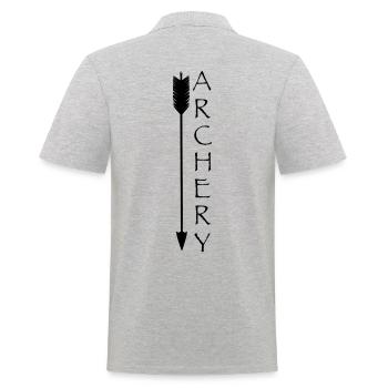 Archery Archer Motif Shirt Bow - Men's Polo Shirt - heather grey - Back - Kai (181cm)