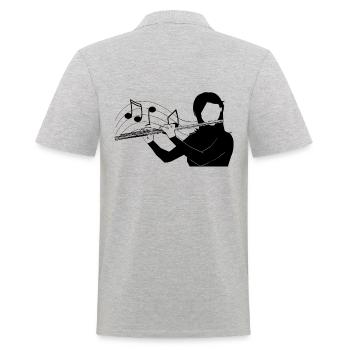 Joueuse de flûte traversière note de musique - Polo Homme - gris chiné - Dos - Kai (181cm)