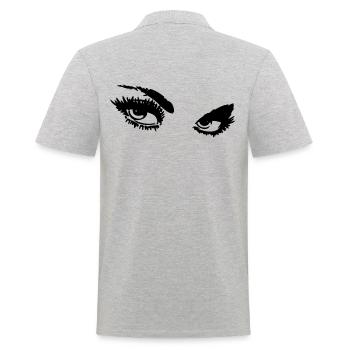 Woman's look / Eyes / eyebrows / Girl - Men's Polo Shirt - heather grey - Back - Kai (181cm)